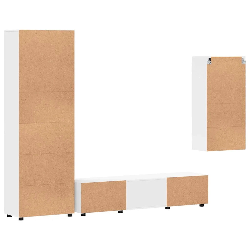 Set mobile TV con porta FLORIN 3 pcs Bianco Legno multistrato 3397964