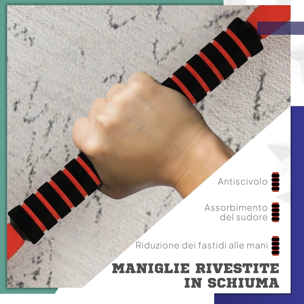 Set Pesi da Palestra 4 in 1 da 30kg, Convertibile in Kettlebell, 2 Manubri, Bilanciere e Supporto Flessioni, Rosso
