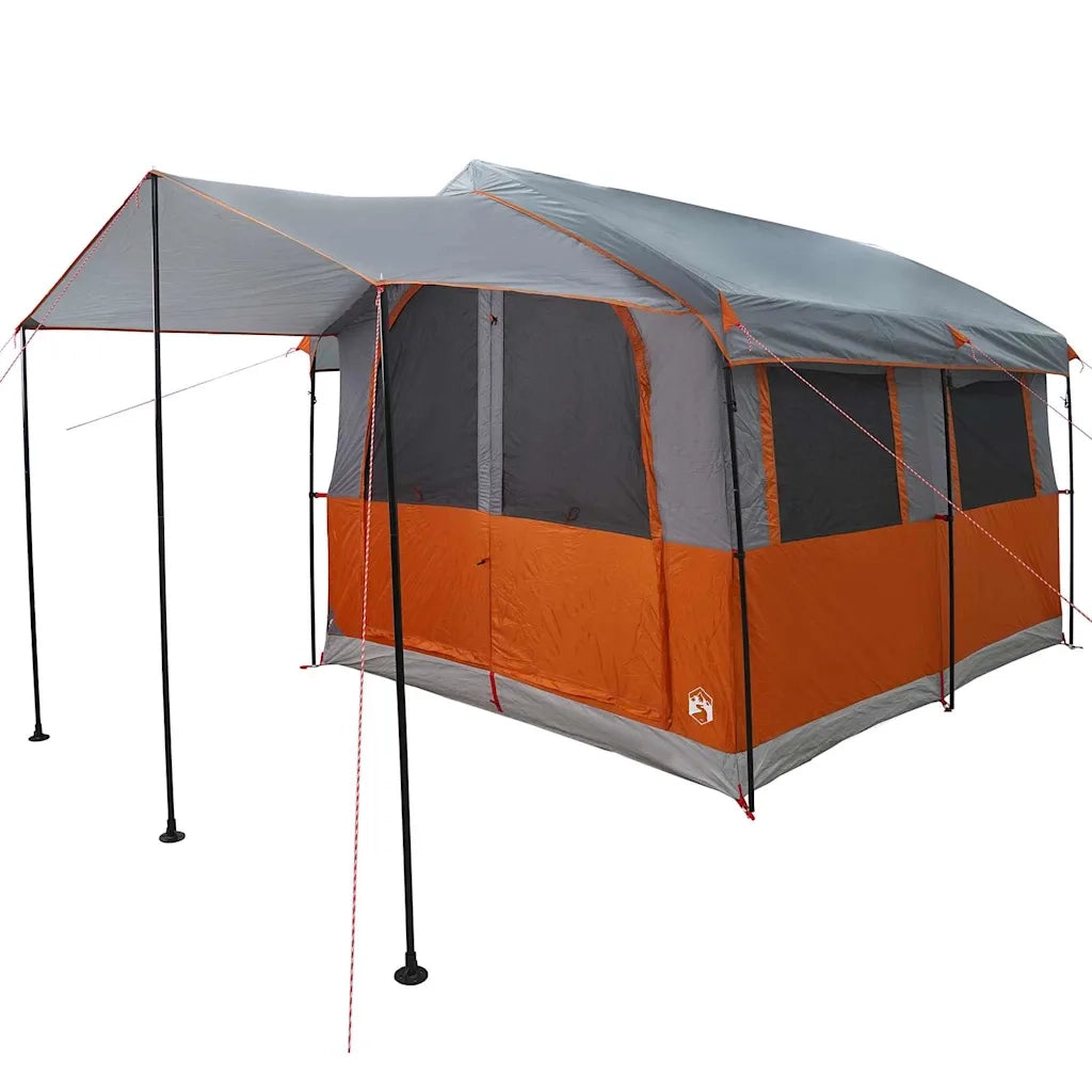 Tenda familiare per 4 persone con tetto Grigio e arancione