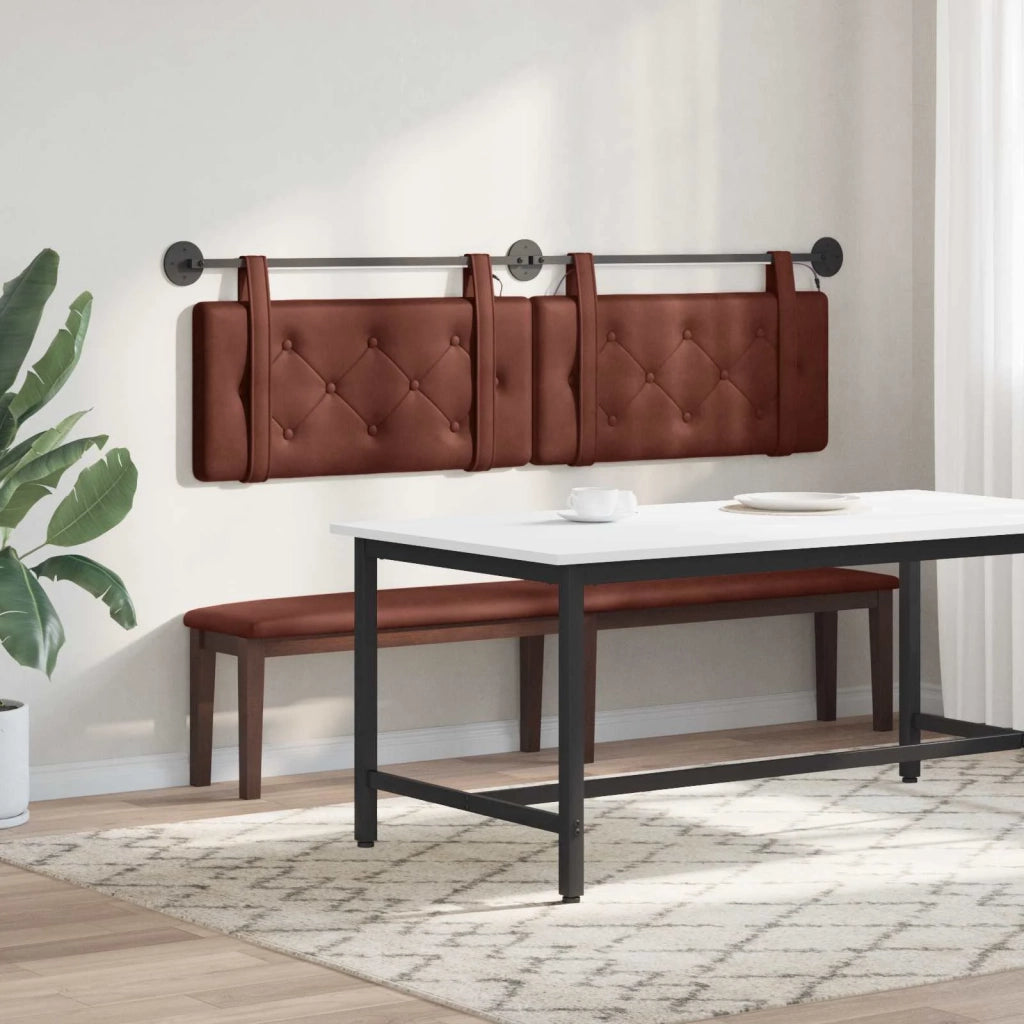 Testiera sospesa Con luce LED Marrone Lucido PU Antico 3424244