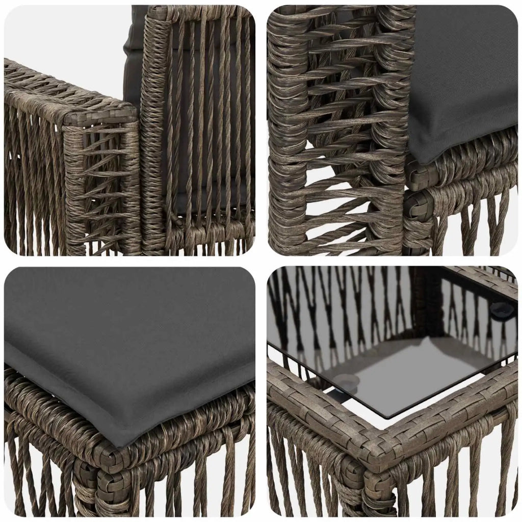 Set Divano da Giardino 7 pz Grigio e Grigio Scuro polyrattan 3435089