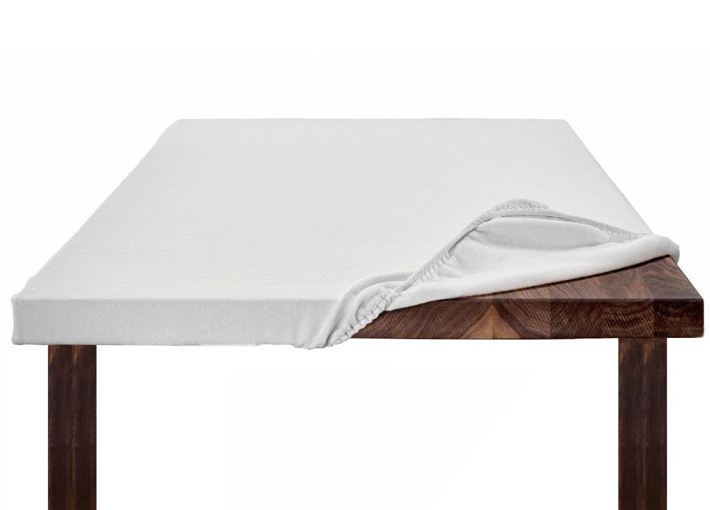 Copritavolo Mollettone SalvaTavolo SottoTovaglia Protezione Macchie Feltro Bianco Elastico Sul Bordo Made In Italy - rotondo 130 - Bianco