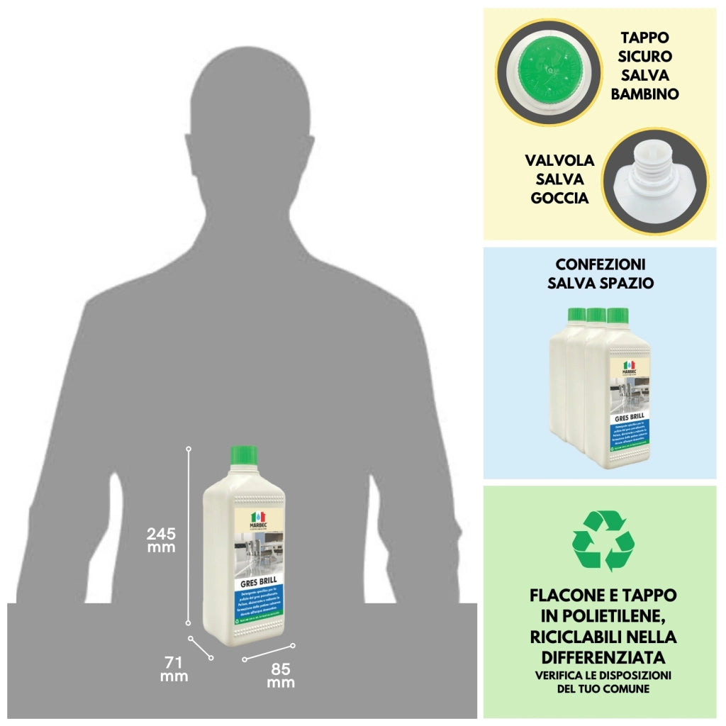 Detergente per gres porcellanato GRES BRILL   1LT