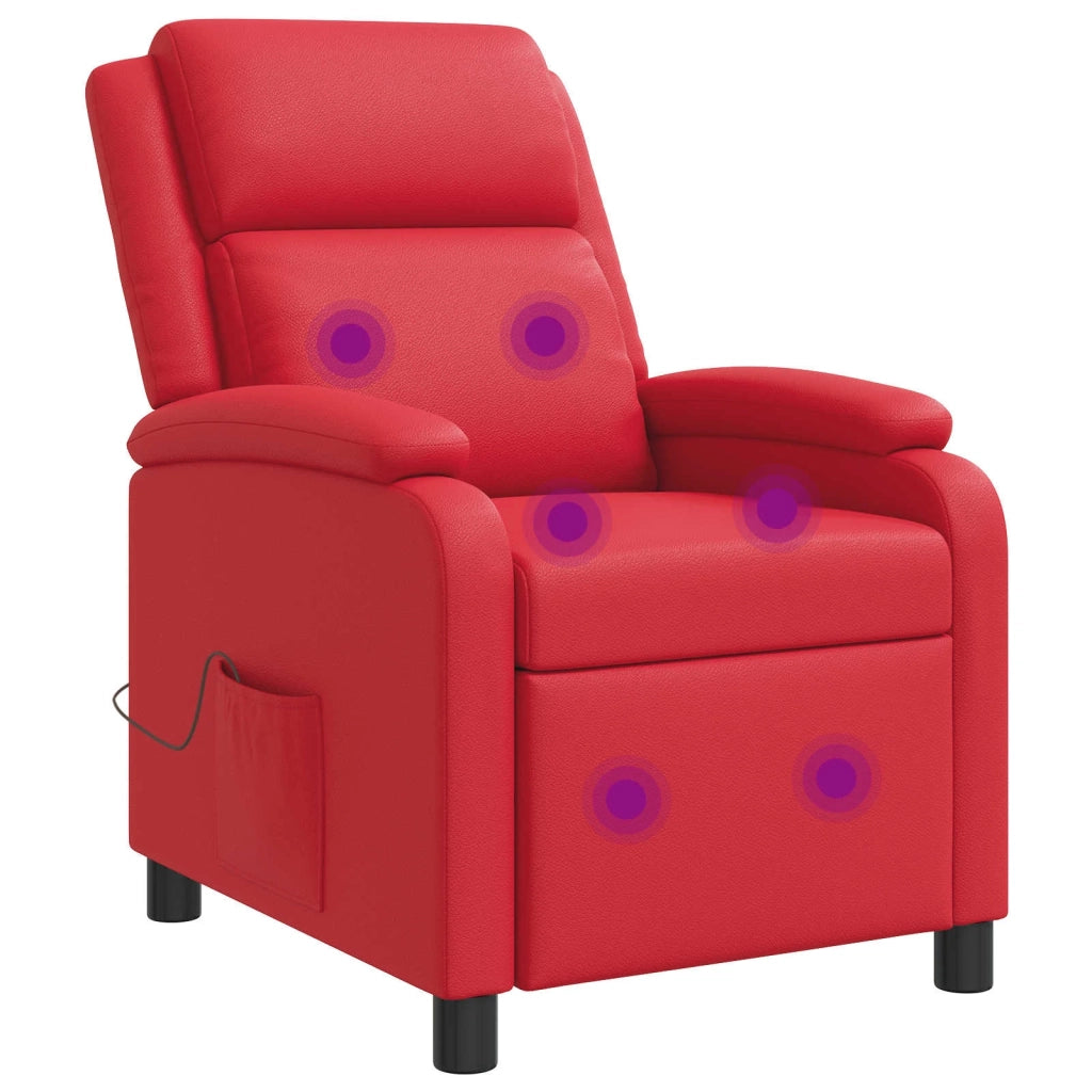 Poltrona Massaggiante Rosso Similpelle 42034866