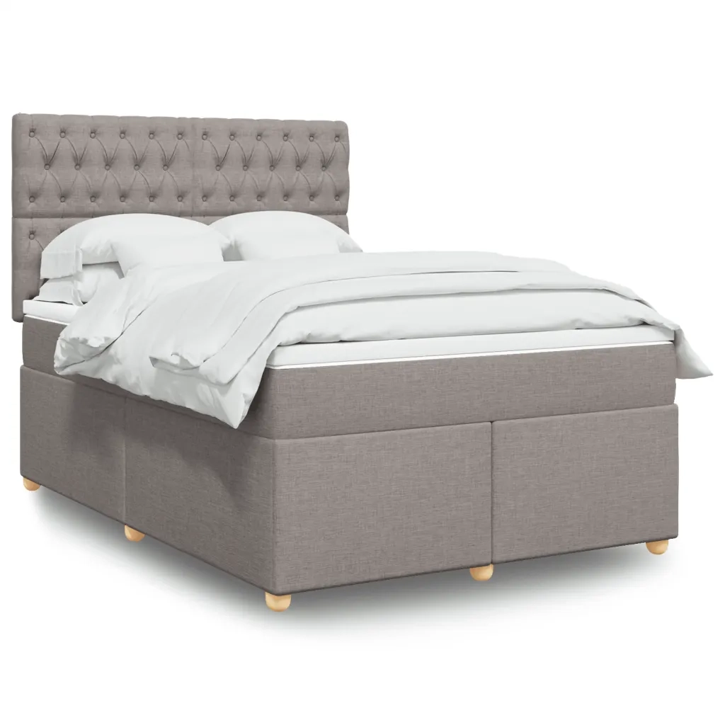 Giroletto a Molle con Materasso Tortora 160x200 cm in Tessuto 3293642