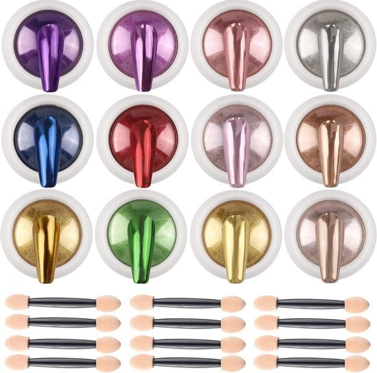 Set di vernice holografica per unghie - polvere per decorazione unghie con effetto glitter lucido e riflessione magica.