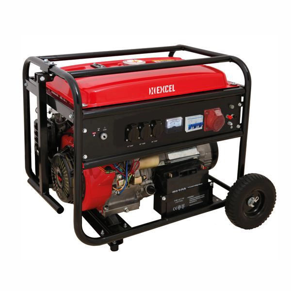 Excel GN5500 Generatore di Corrente Trifase Monofase 5,5 kW 6,9 kVA Motore 4 Tempi 13 HP 389 cc Avviamento Elettrico Serbatoio 25 L