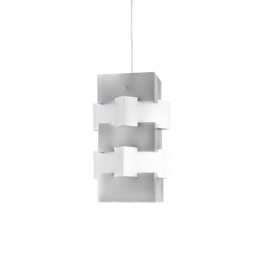 Sospensione Moderna Building Polilux ® Argento E Metallo Cromo 1 Luce E27 H60Cm
