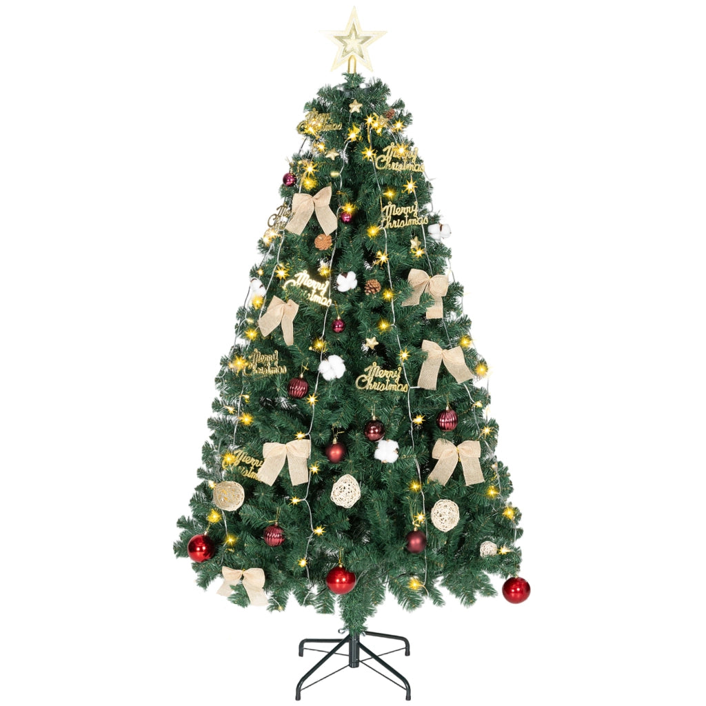 Albero di Natale 180 cm con Luci LED ¨C Minimal ¨C Bianco Caldo Verde