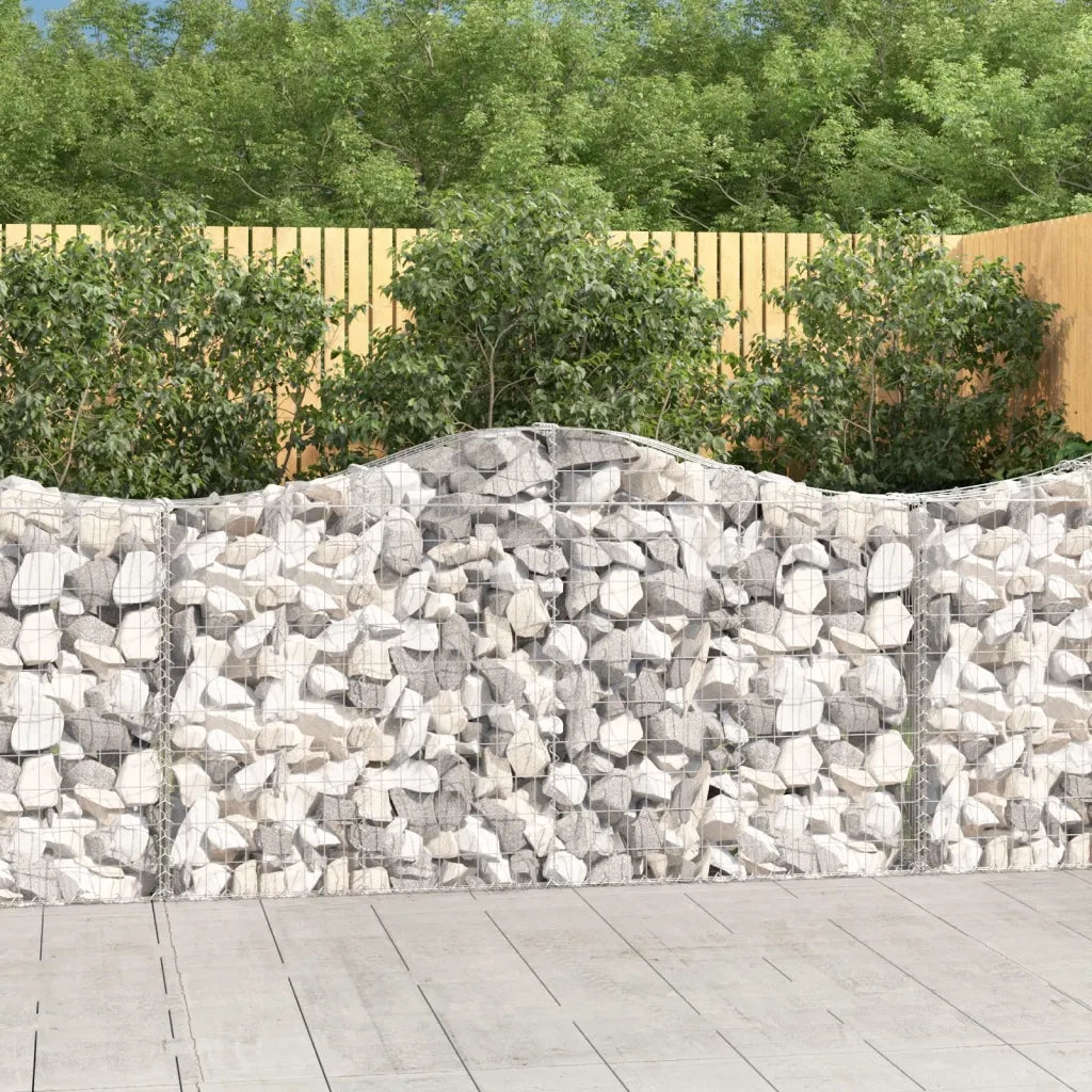 Cesti Gabbioni ad Arco 14 pz 200x30x100/120 cm Ferro Zincato 3145442