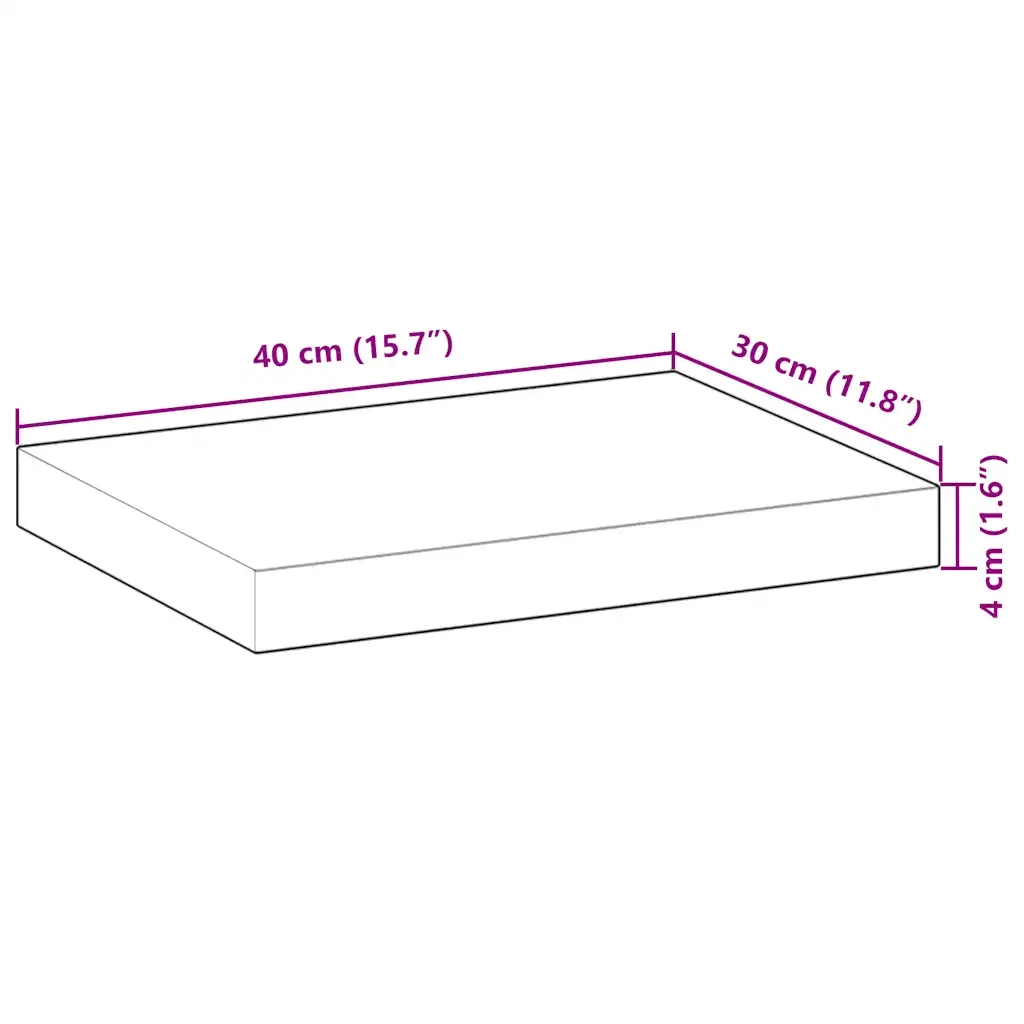 Ripiano a Parete 40x30x4 cm Legno Massello Acacia Non Trattato 3279443