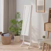 Specchio Autoportante-Specchio da Terra Bianco 34x37x146 cm