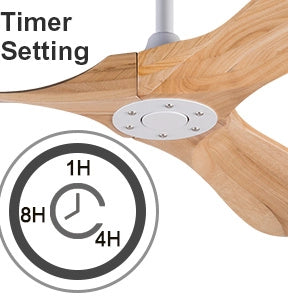 Ventilatore a soffitto da 42 pollici con pale in legno naturale, motore DC silenzioso, funzione memoria e telecomando, design a elica per interni ed esterni