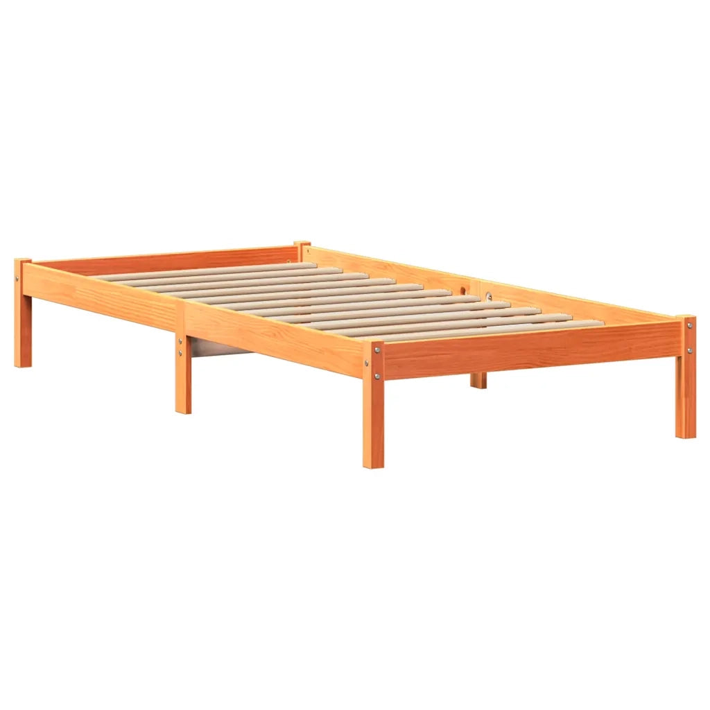 Letto senza Materasso-Struttura Letto Marrone Cera 100x200 cm in Legno di Pino 607831