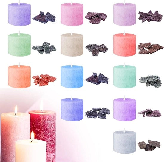 Set di stoppini per candele 12 colori