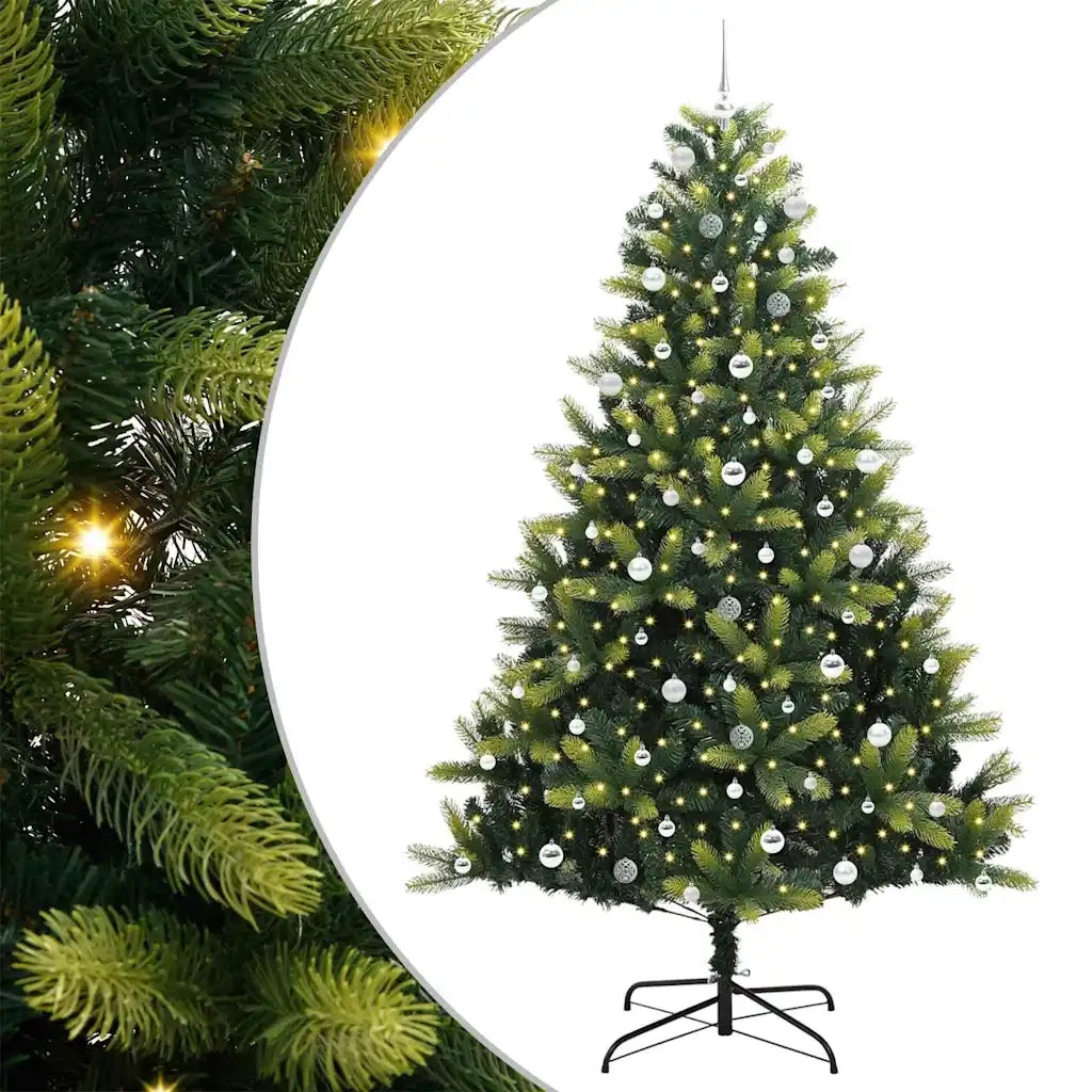 Albero di Natale Artificiale a Cerniera con 300 LED Verde 3396014