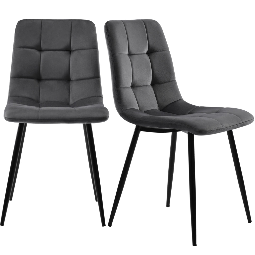 SEDIA da pranzo imbottita 44x41x86 cm grigio Set da 4 pezzi