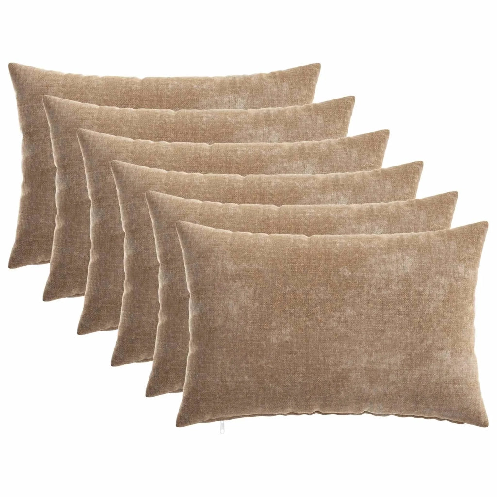Cuscino da Lanciare 6 pz HEERLEN Marrone 30 x 50 cm 923938
