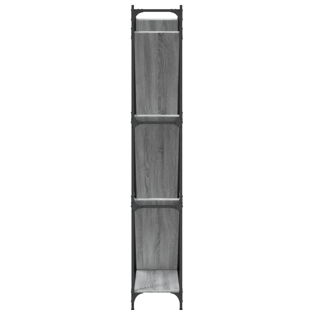 Libreria-Scaffale per Libri-Mobile di Stoccaggio Grigio Sonoma 79x30x180cm Legno Multistrato e Metallo