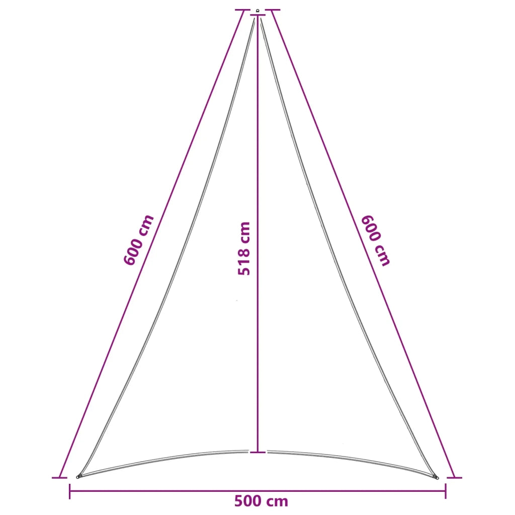 Telo Ombra-Vela Ombreggiante-Parasole a Vela 5 x 6 x 6 m HDPE 684938