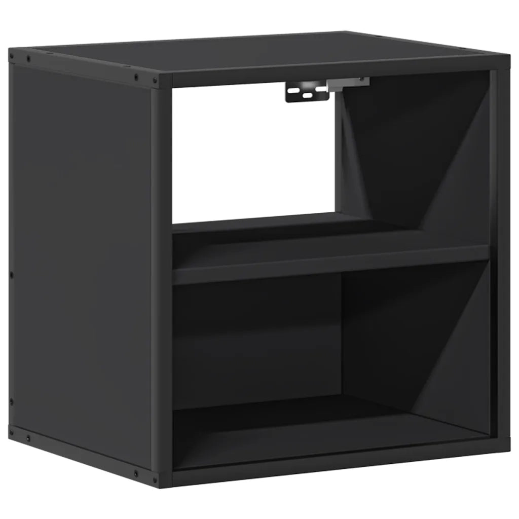 Comodino | Armadio da Notte | Mobiletto da notte a Muro Nero 40x31x39,5 cm