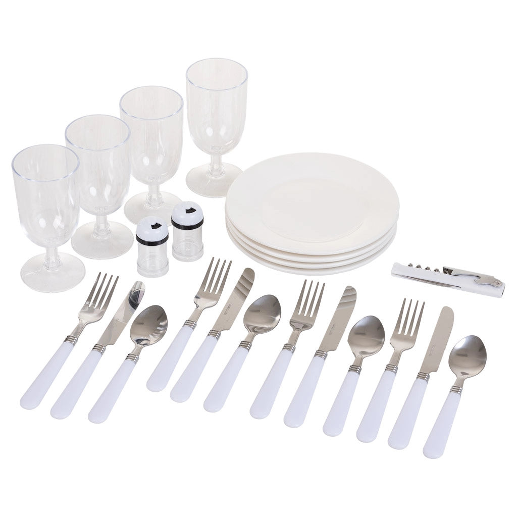 Cesto picnic bianco e blu 40x28x19