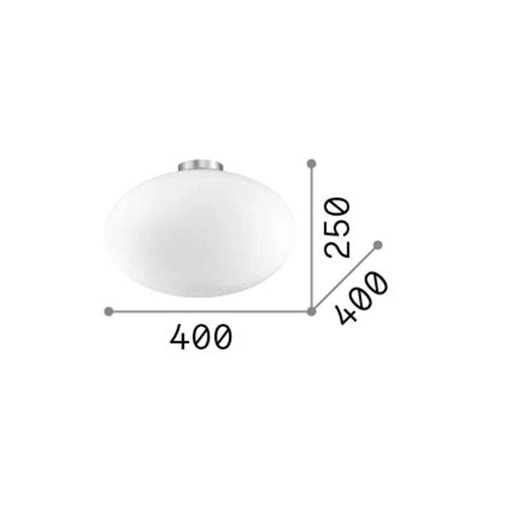 Plafoniera Moderna Candy Vetro Bianco 1 Luce E27