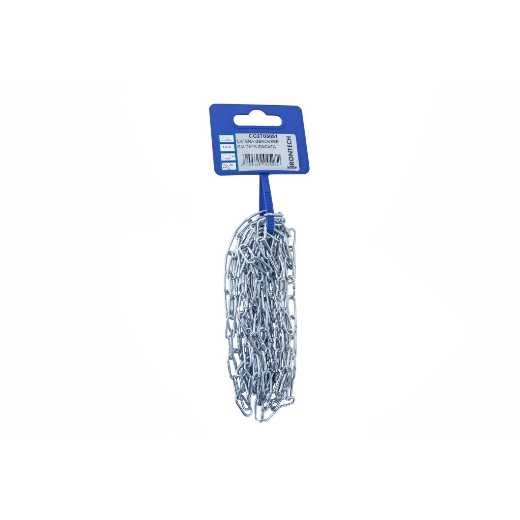 Catena genovese pretagliata Ã˜ 1,5 mm. in acciaio zincato 2,5 mt.