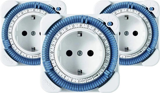 Timer multiplo 26 - tasto a tempo - timer analogo - programmabile - set di 3 pezzi