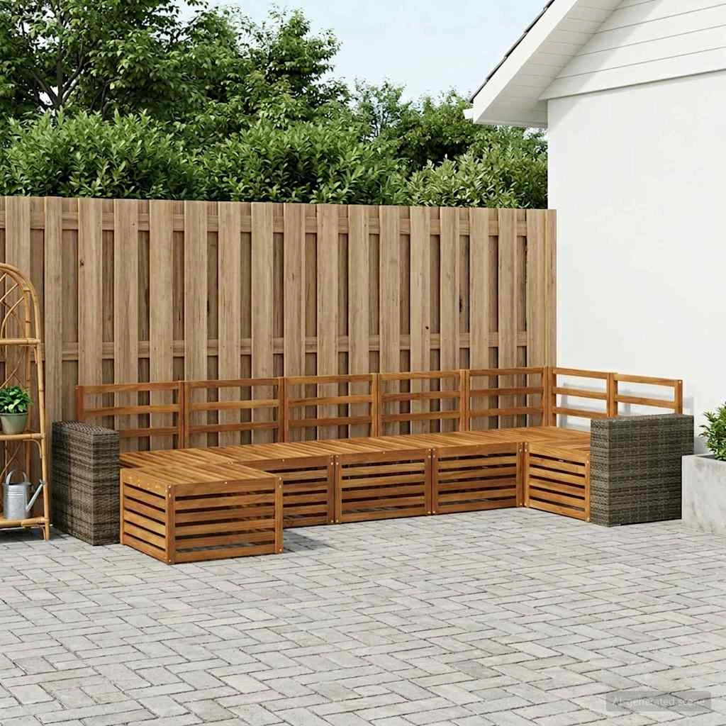 Set di divani da esterno 7 pz Naturale 3384635