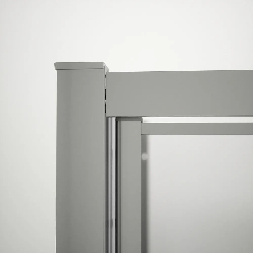 Box doccia tre lati 80x100x80cm con porta saloon profili cromati e vetro 6mm anticalcare trasparente h190 | Portofino