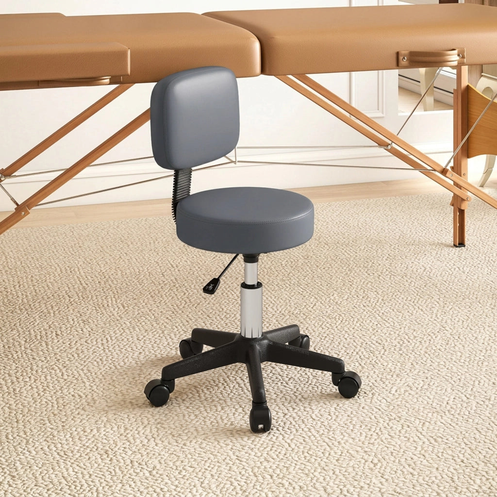 Sgabello Massaggiante Regolabile in Altezza Pivotante con Schienale Ergonomico ¨C Minimal ¨C Grigio