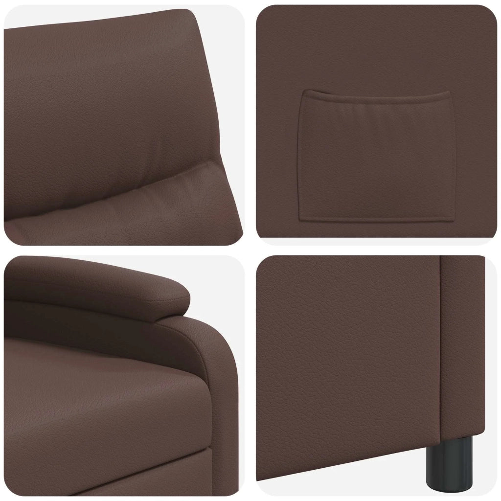 Poltrona reclinabile Marrone Similpelle 42034883