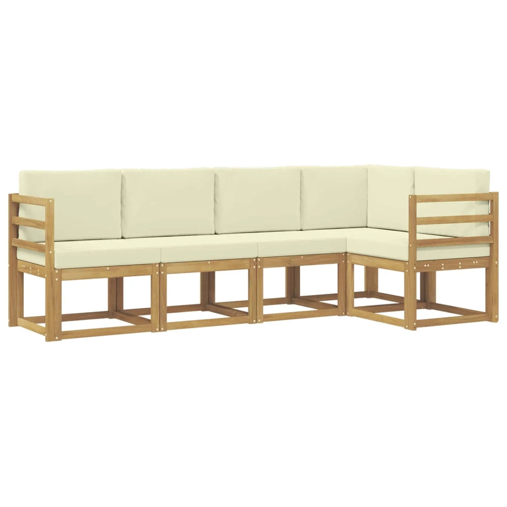 Set di divani da esterno 5 pz Bianco e Crema 3387614