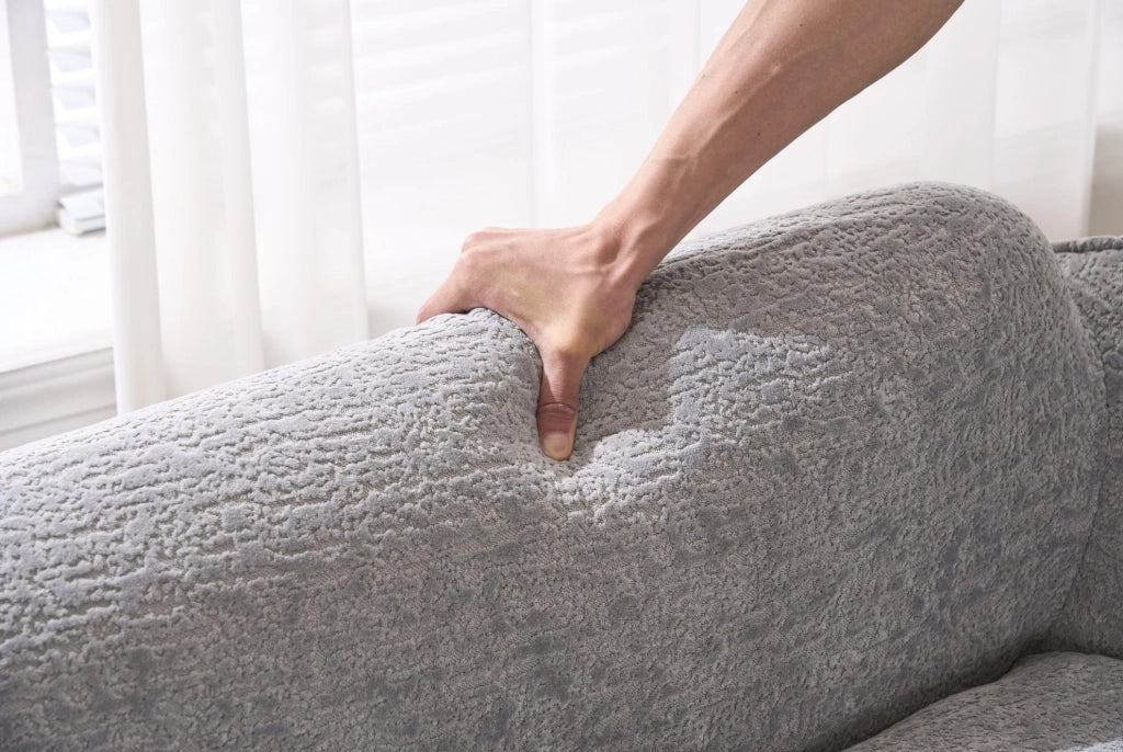 SOFA Letto 2 Posti Chaise Longue in Chenille Grigio Chiaro con Cuscino