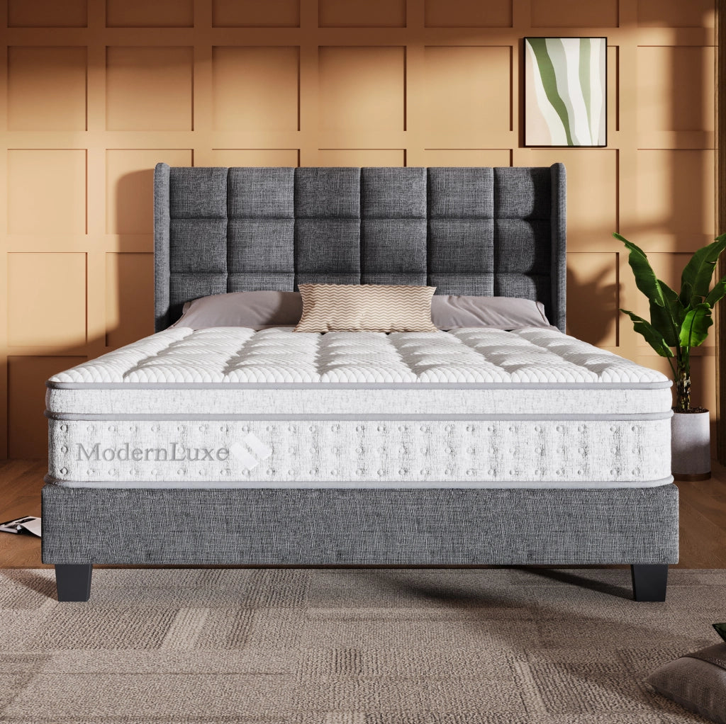 Materasso 140x200 cm H3 a 7 zone con molle insacchettate e schiuma fredda, rivestimento bianco