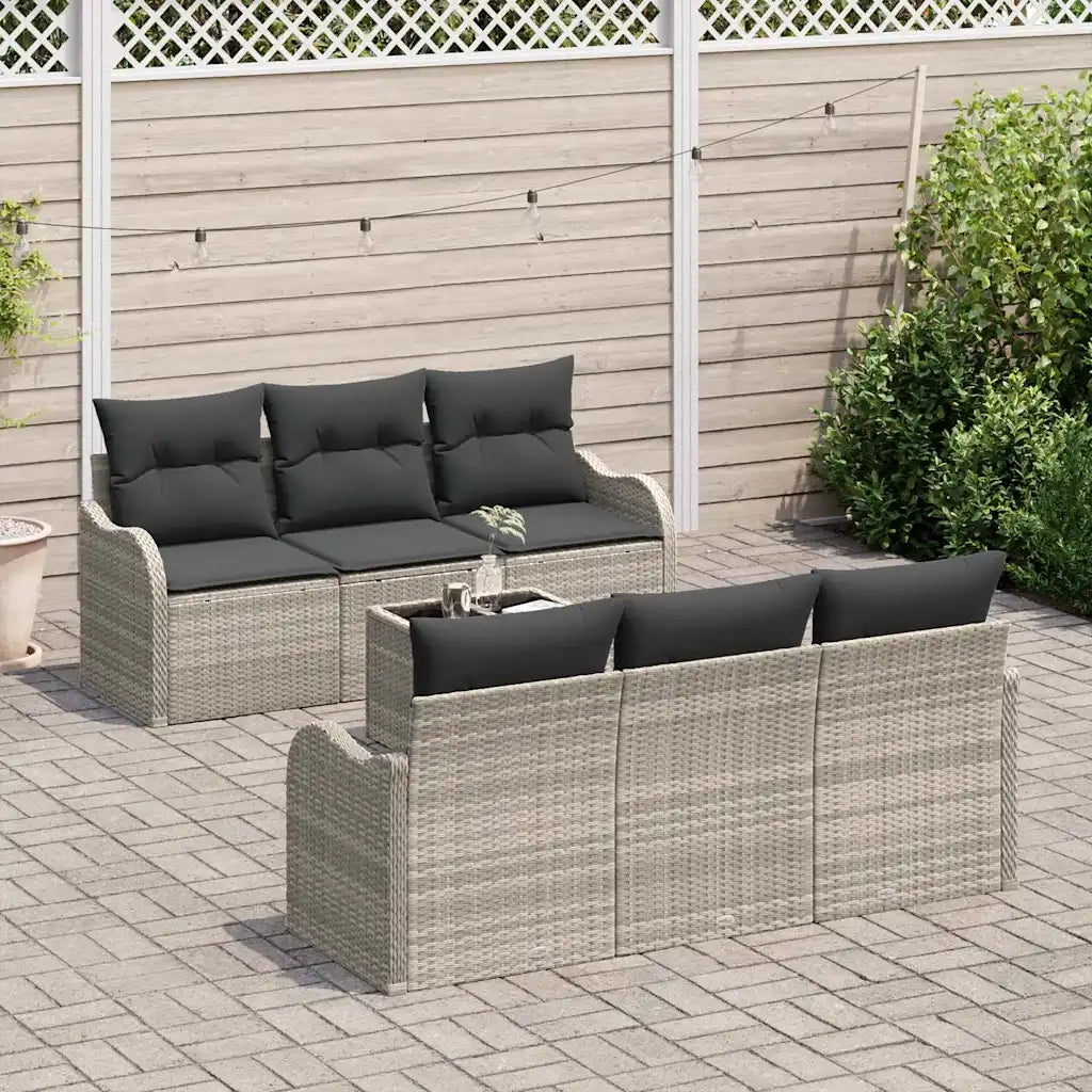Set Divano da Giardino 7 pcs Grigio chiaro e grigio scuro