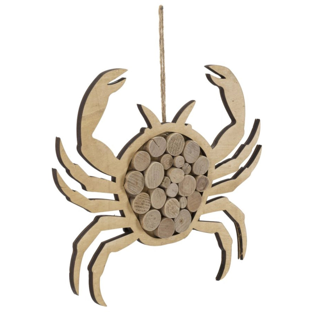 Decorazione in Metallo e Legno Granchio, Marrone, Legno, 35x2x31 cm