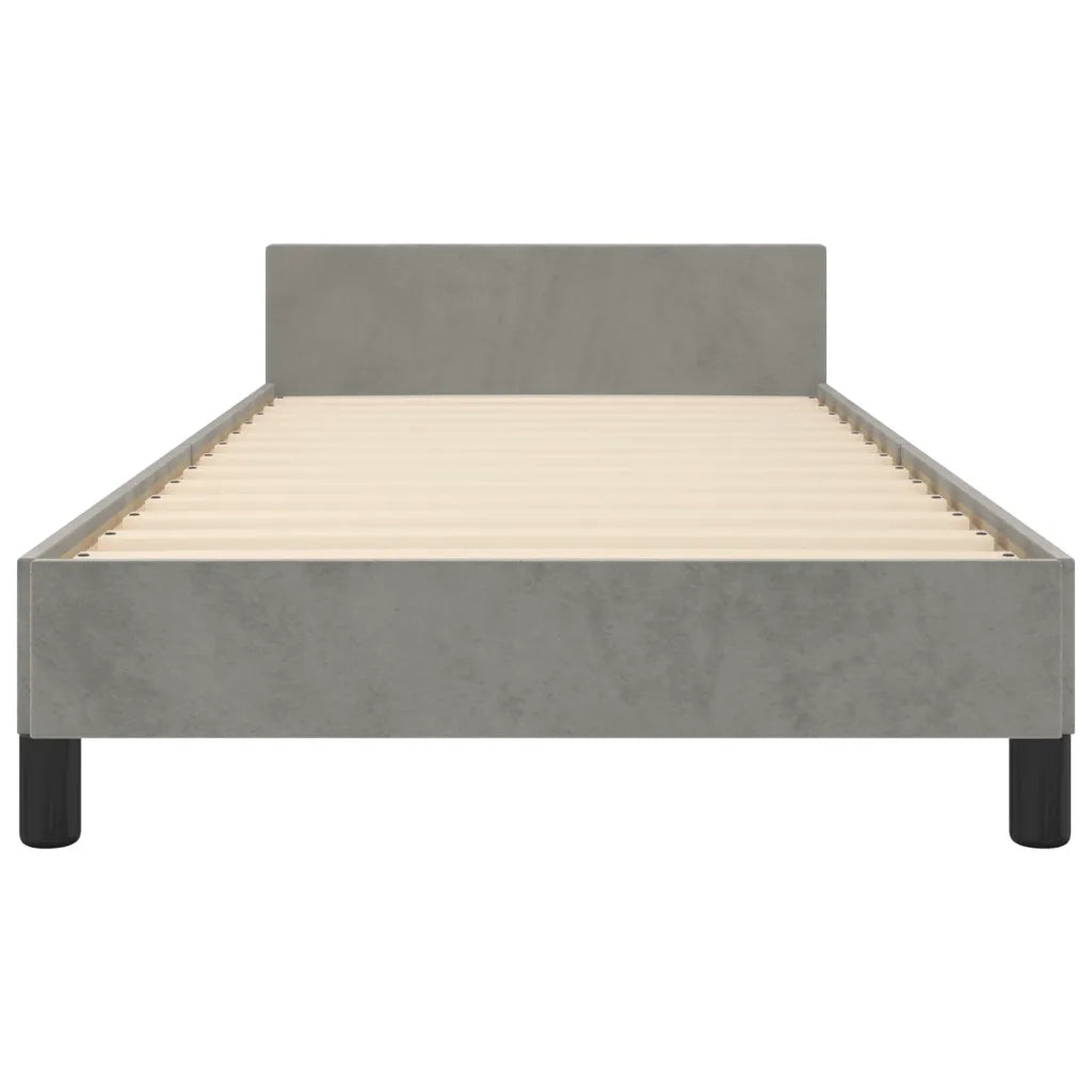 Giroletto senza Materasso Grigio Chiaro 80x200 cm Velluto