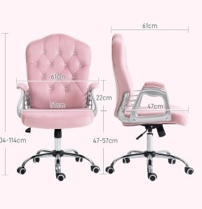 Sedia da ufficio ergonomica rosa con funzione dondolo, altezza regolabile, portata 120 kg