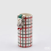 Vaso cilindrico Babbo Natale 20x9 cm