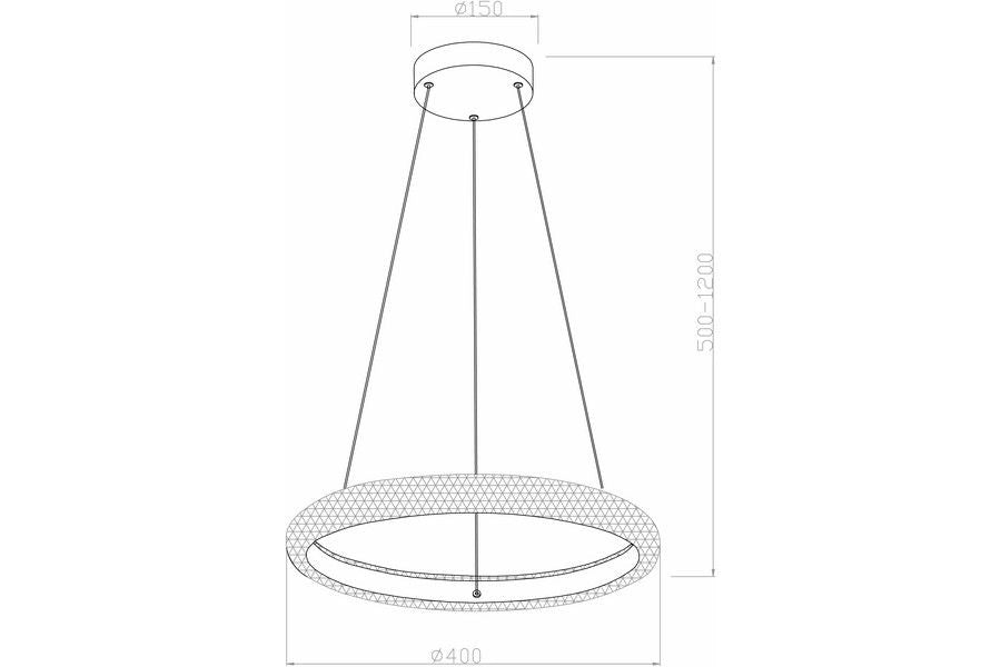 Lampada a sospensione cromata Ring Ø40 LED 18W Reality