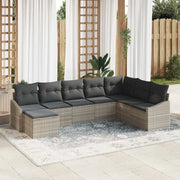 Set Divano da Giardino 8 pcs Grigio chiaro polyrattan