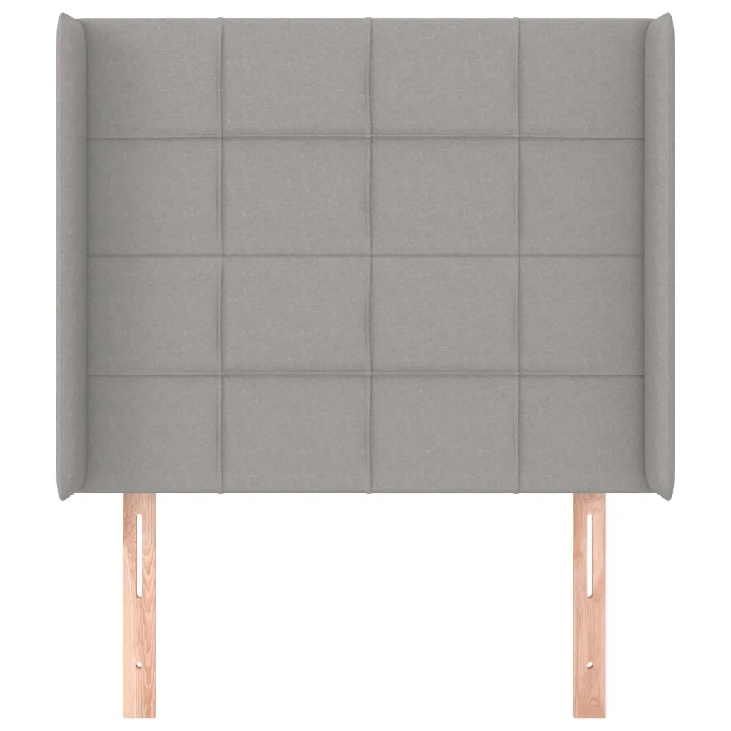 Testiera | Testata ad Orecchio Grigio Chiaro 93x16x118/128 cm in Tessuto