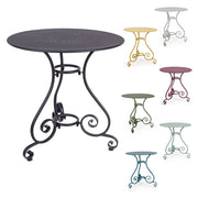 Tavolo da Giardino Esterno Pranzo Tondo Rotondo Metallo Acciaio Ø 70 90 Etienne Colore e Diametro: Bianco Ø 70 cm