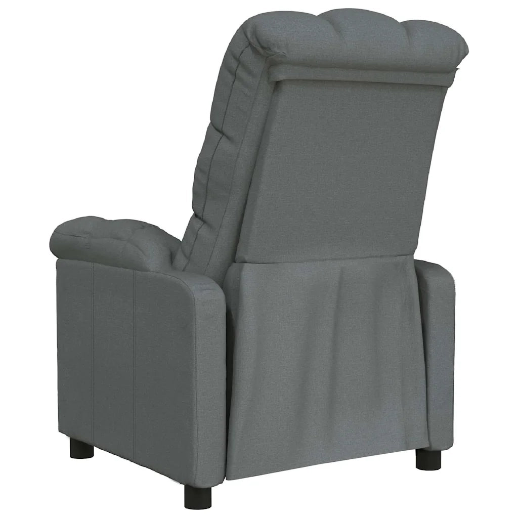 Poltrona | Sedia Relax Reclinabile in Tessuto Grigio Scuro