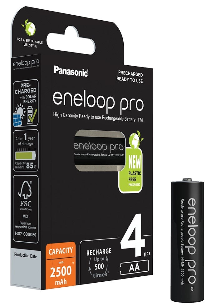BATTERIA ricaricabile stilo Panasonic ENELOOP PRO NIMH 2500 mAh 4pz