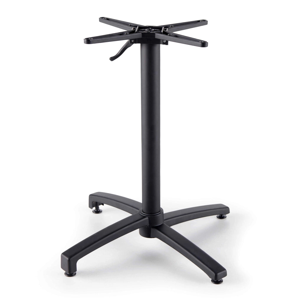 Oviala - Tavolo da giardino diam 60cm inclinabile alluminio e HPL ardesia