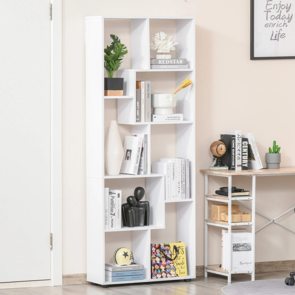 Libreria a zig zag ¨C Xylo ¨C bianco 70x24x178 cm