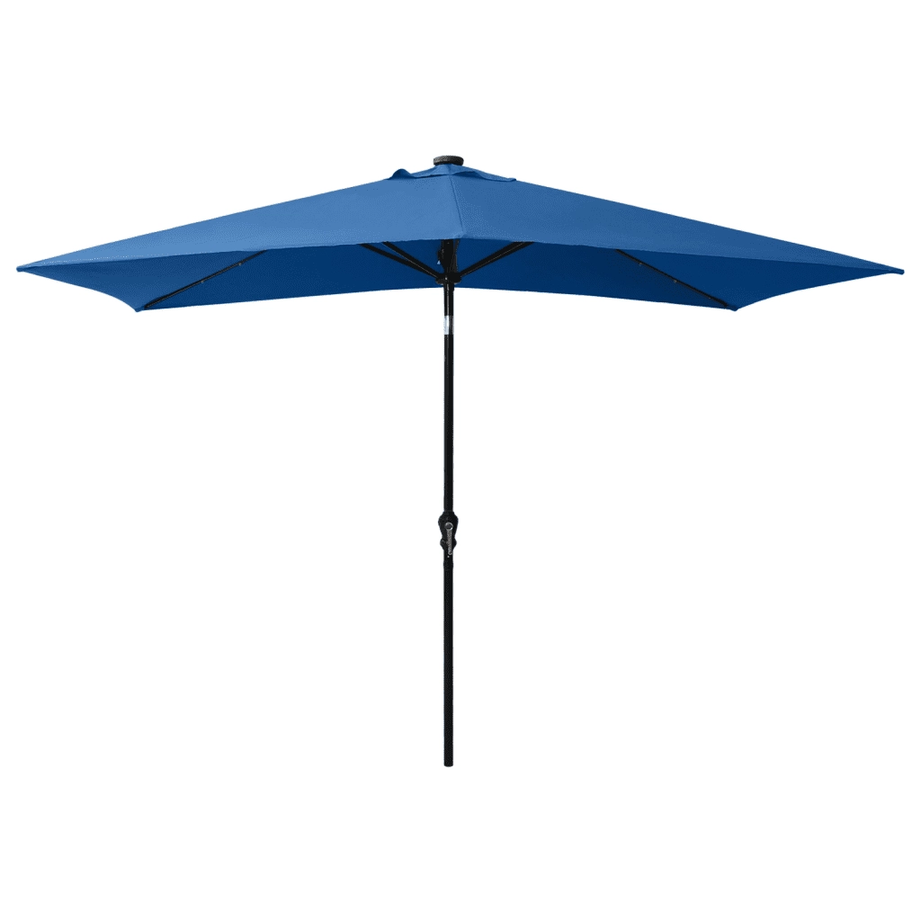 Ombrello | Parasolne a Sbalzo con Palo in Acciaio e LED Azzurro 2x3 m